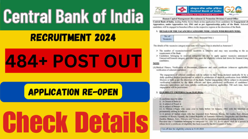 Central Bank of India Recruitment 2024